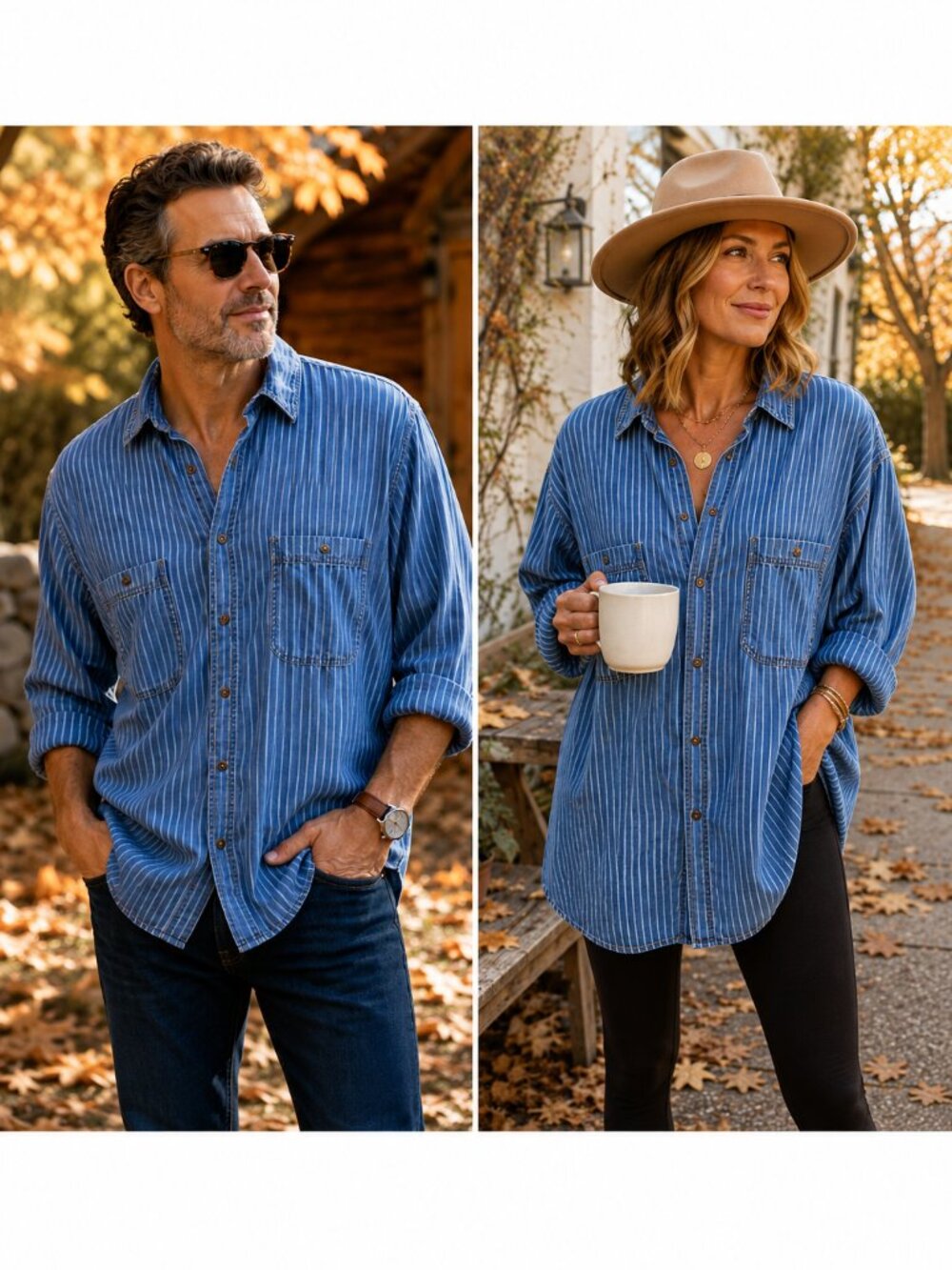 100% Silk Mens Vintage Blue Striped Button Down Shirt Tunic Tulliano XL